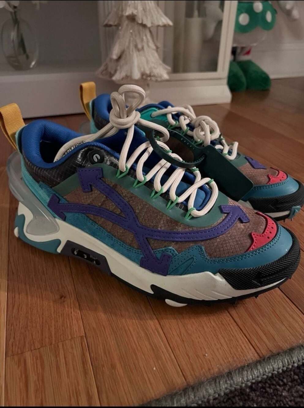 Off-White ODSY-2000 Teal Purple Sneakers Size 40